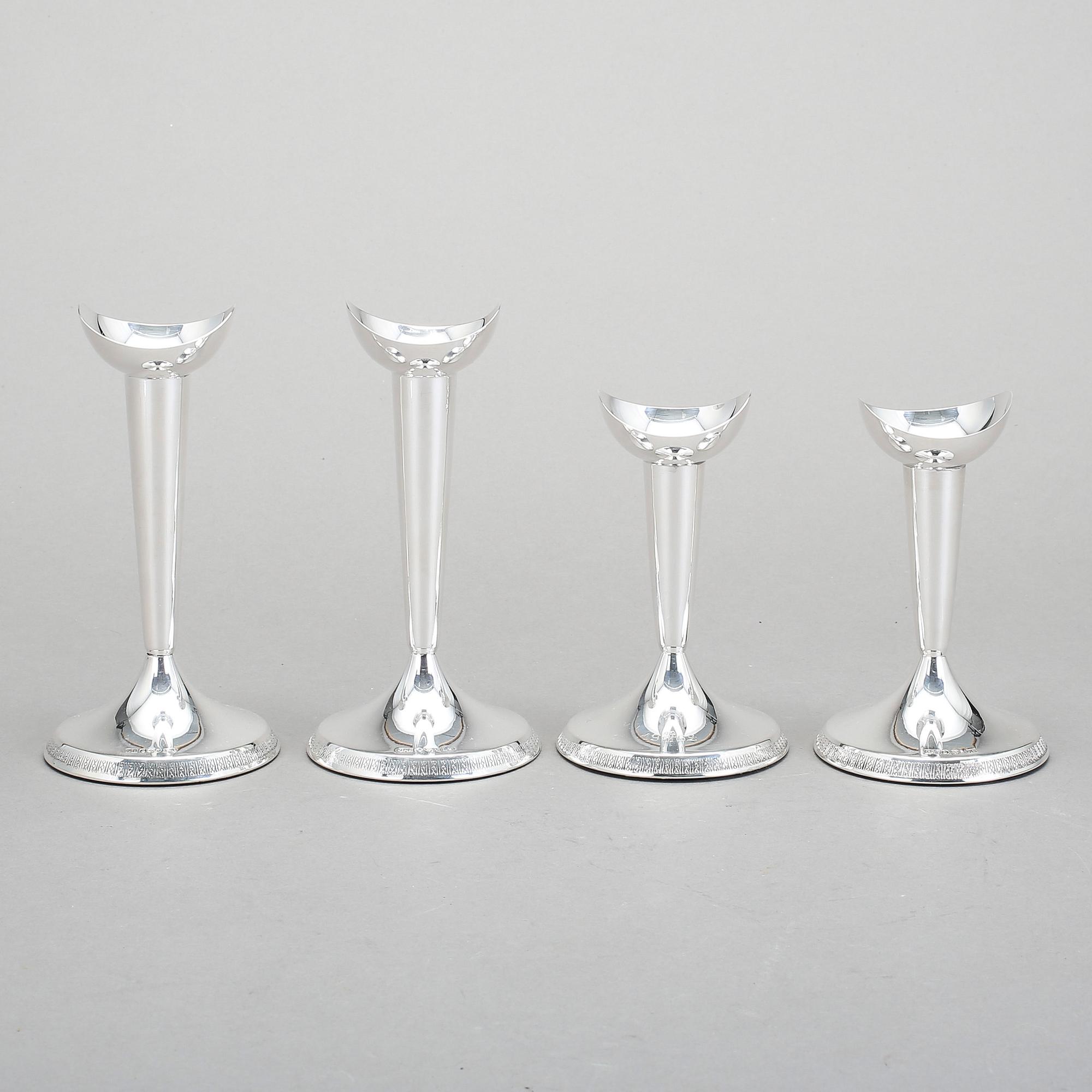 LJUSSTAKAR, 4 st, silver, GAB, Stockholm. 1961-1962.