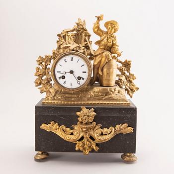 A Neo Rococo bronzed table clock.