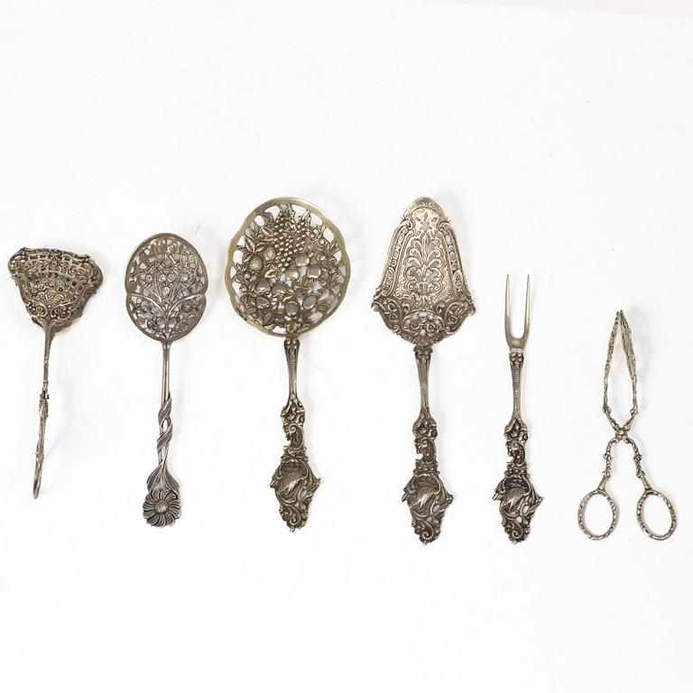 Serving cutlery, 6 pieces, silver, including Georg Wessfelt, 20th century.