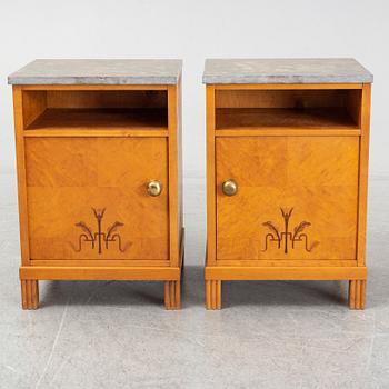 SÄNGBORD, ett par, 1930-tal.