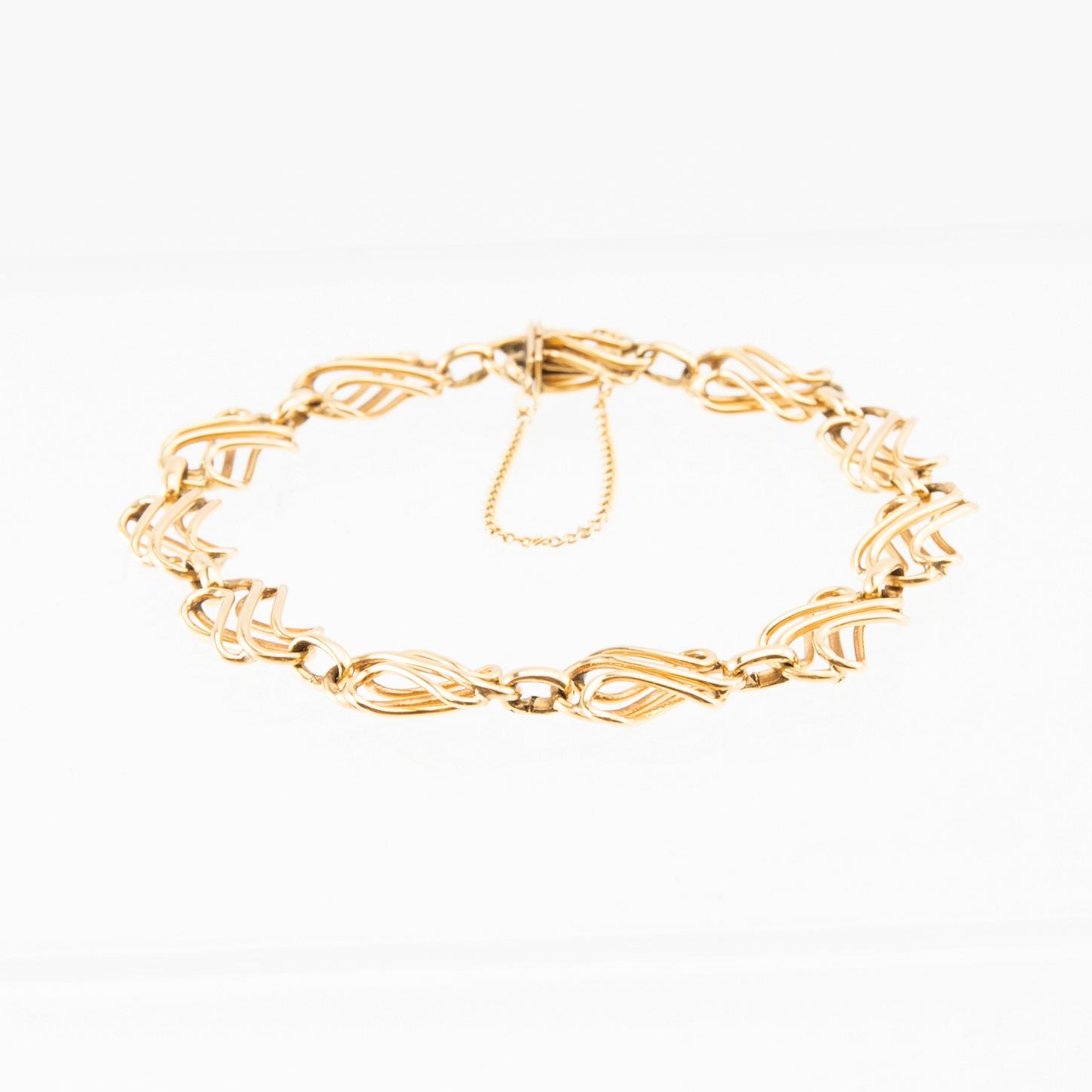 Armband 18K guld Stockholm 1956 fantasilänk.