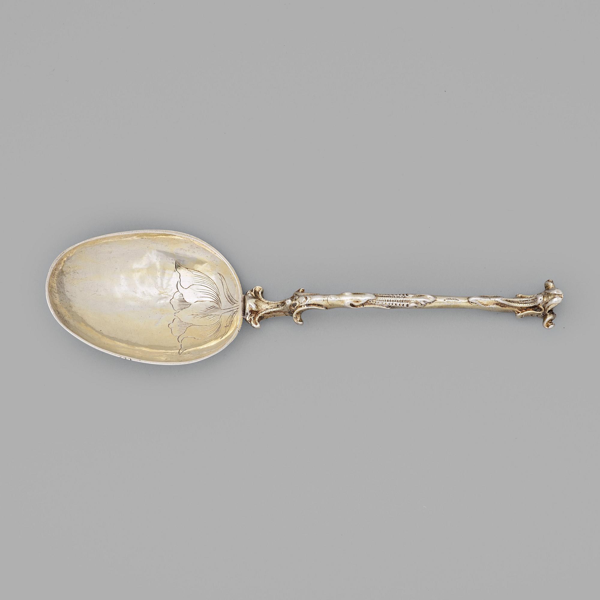 A 17th century silver-gilt spoon, unmarked, Northern Europe.