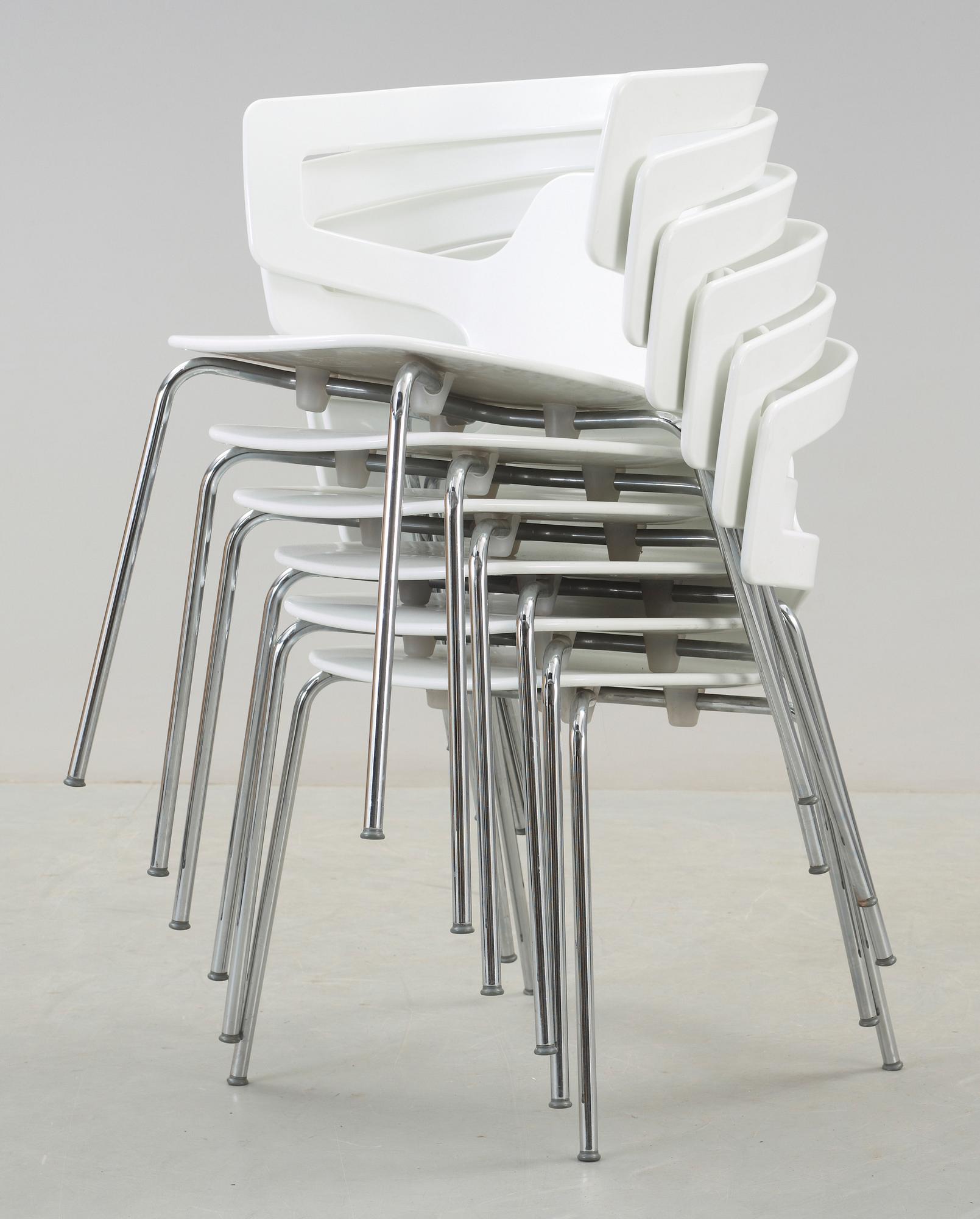 STOLAR, 6 st, "Contemporary stacking chair", Alfredo Häberli, Alias, 2000-tal.