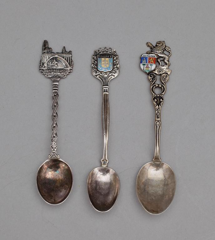 PARTI BESTICK, ca 40 delar, silver, bla CA Wietzlow, Tyskland, 1800-1900-tal. Tot vikt ca 790 gram.