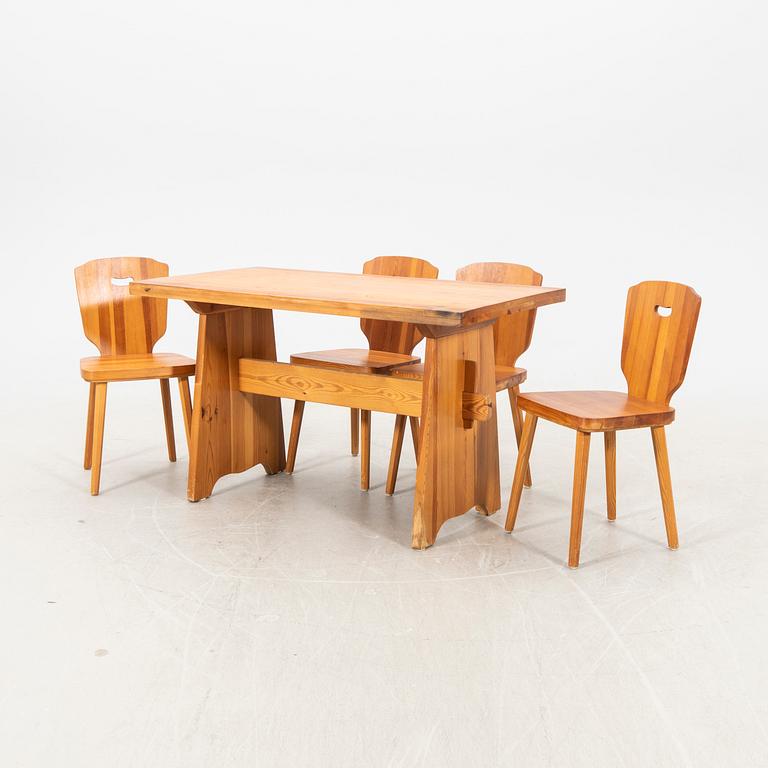 Göran Malmvall, table and chairs, 4 pcs, 1940s/50s.