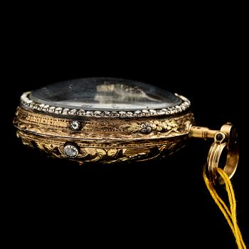 FICKUR, bl a. 18k guld samt fasettslipade stenar,  Le Roy, Paris, sekelskiftet 1800.