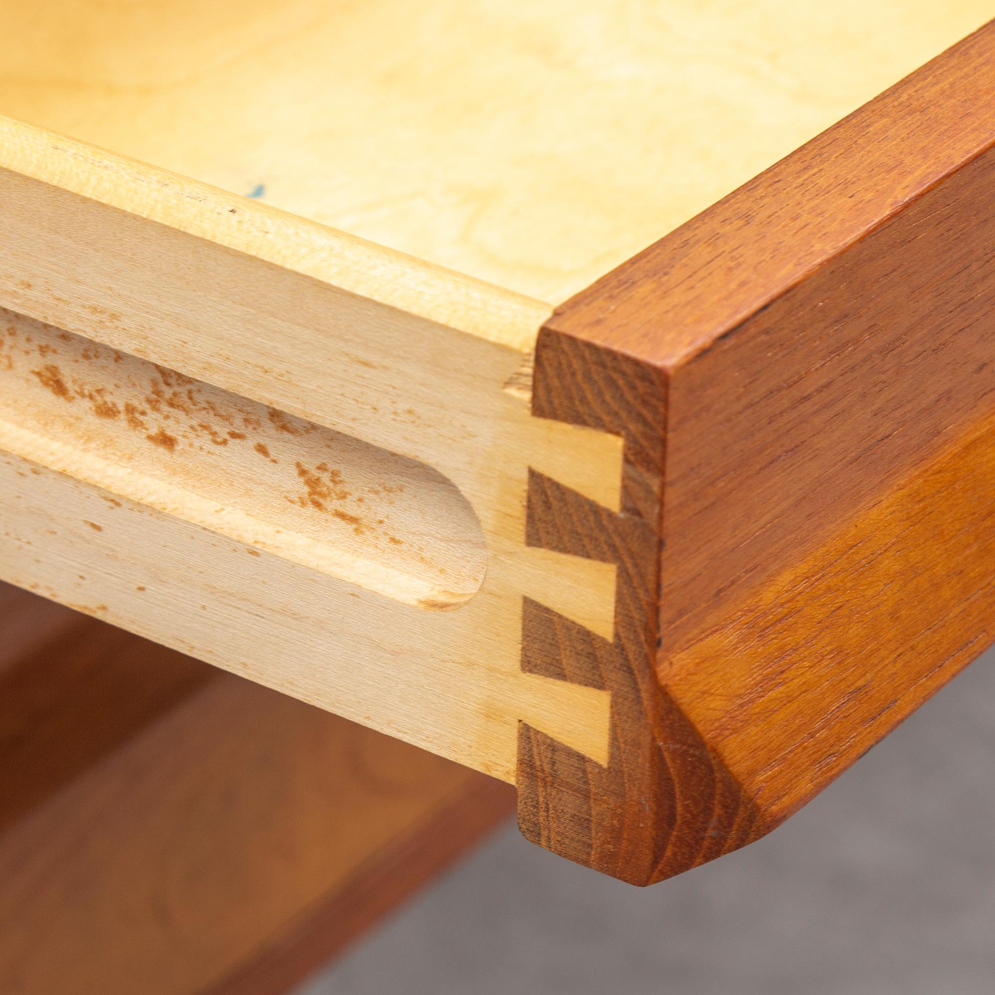 A 1960's teak model 70 writing desk by Kai Kristiansen.
