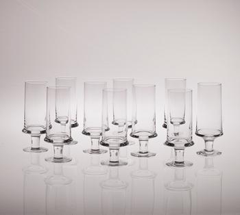 GLASSERVIS, 50 delar, "Marski" Tapio Wirkkala, Iittala 1900-talets slut.