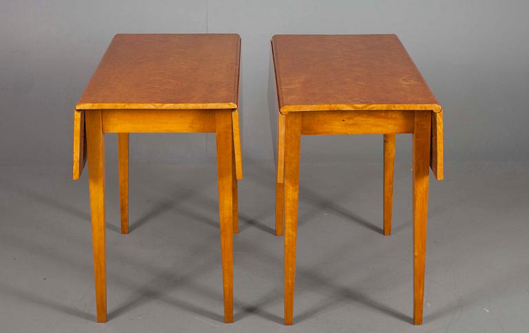 KLAFFBORD ETT PAR, björk, empire, 1800-tal.