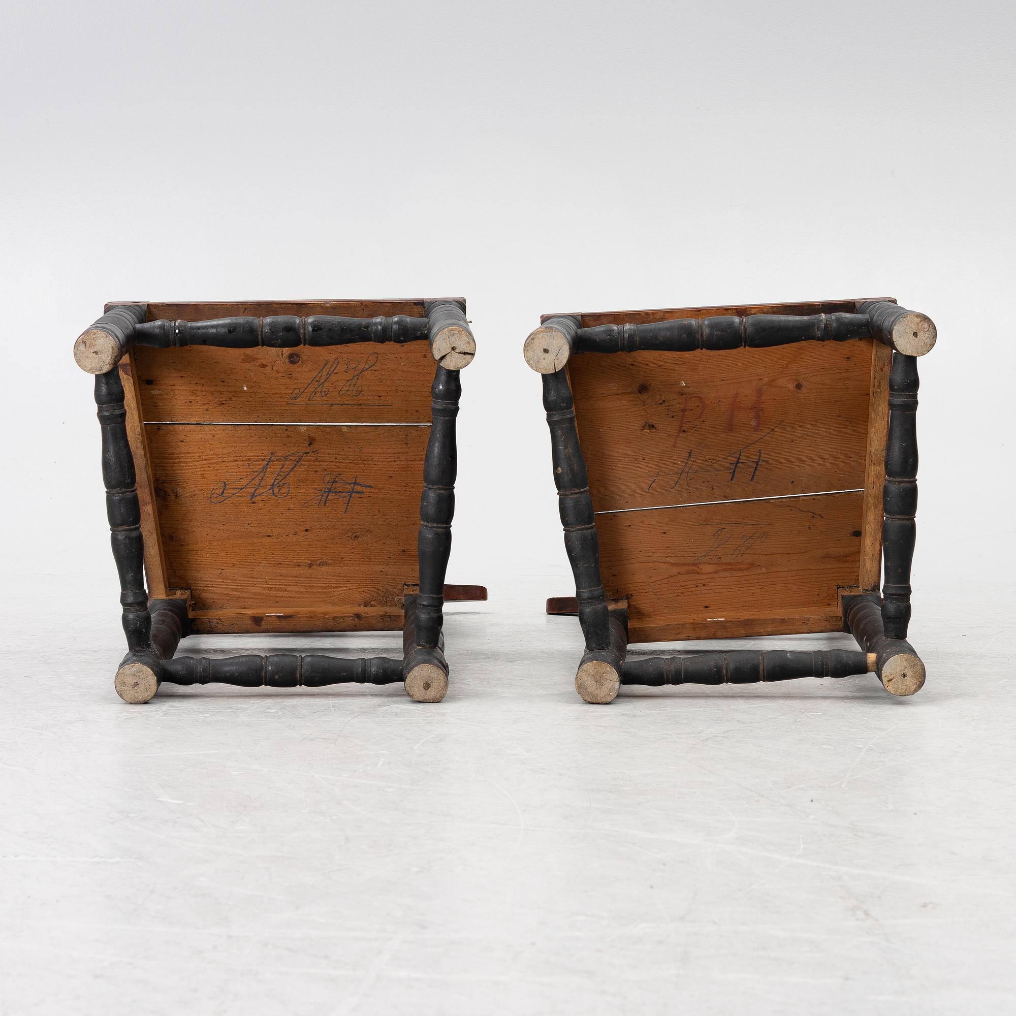 Chairs, 4 pcs, folk art, Jämtland. 19th century.