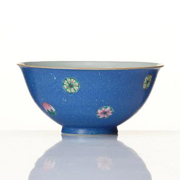 A blue sgrafitto bowl, Qing dynasty with Qianlong mark.