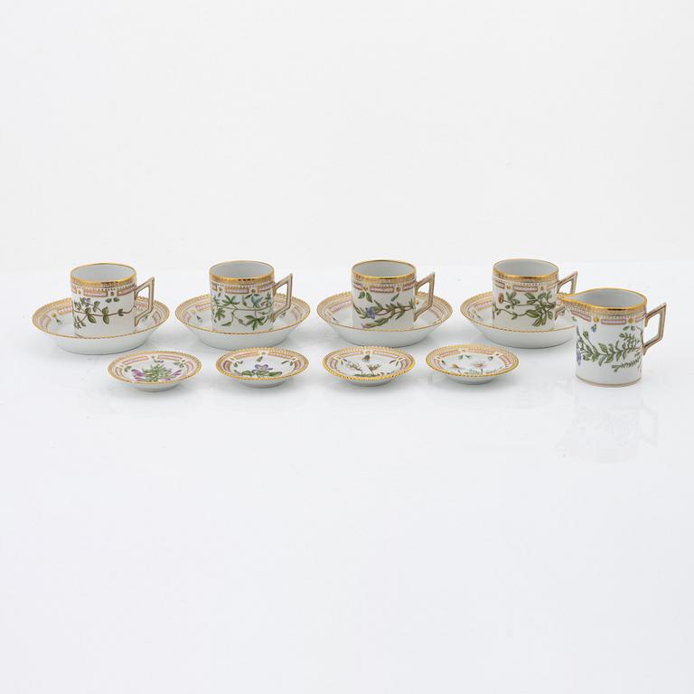 A 9-piece 'Flora Danica' suite from Royal Copenhagen, Denmark.