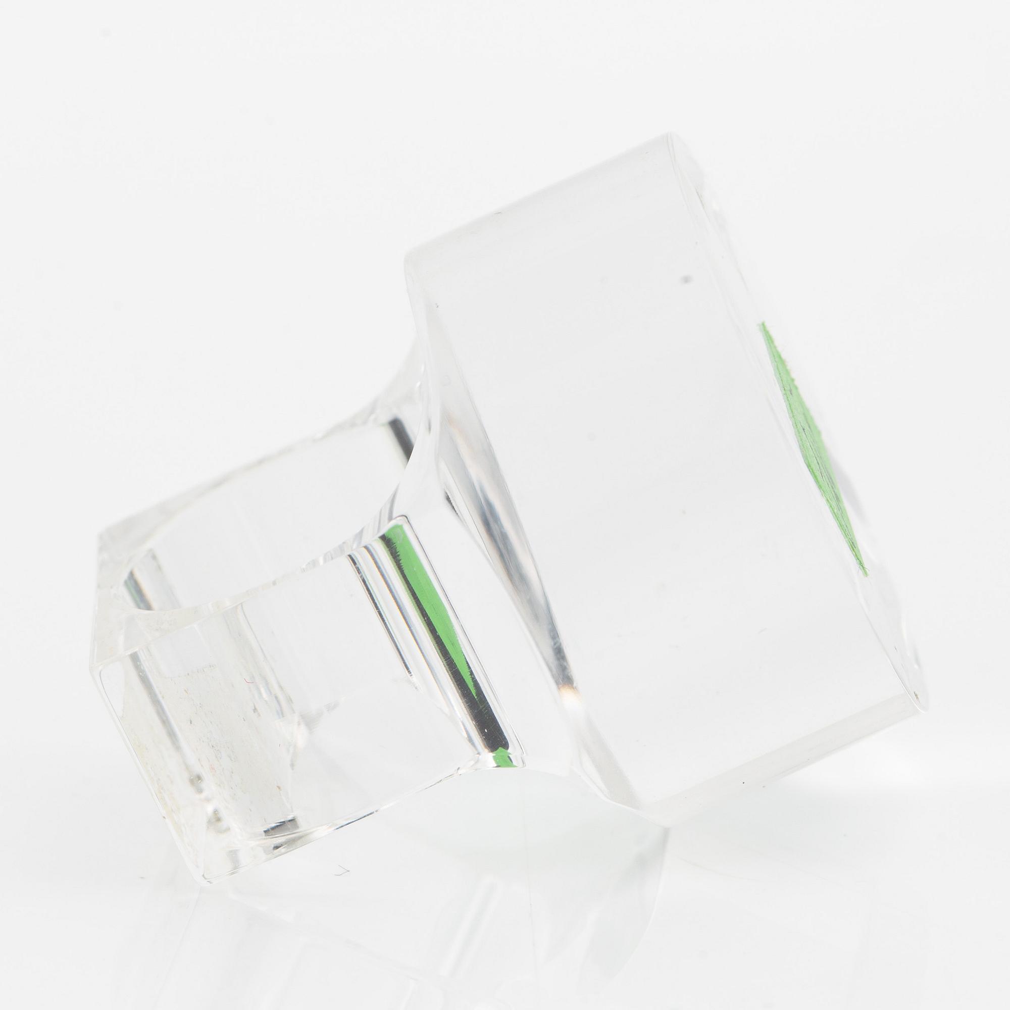 Siv Lagerström, three rings and cufflinks, acrylic plastic, 1970s.