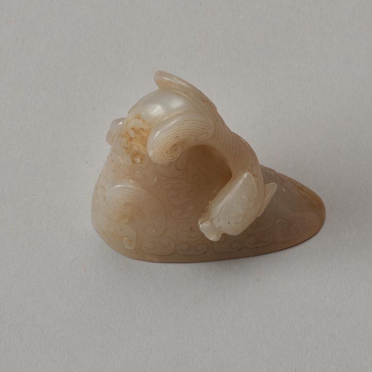 A carved white nephrite libation cup, China.