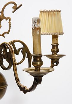 LJUSKRONA, mässing, barockstil, 1900-talets början. H 60.