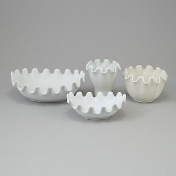 WILHELM KÅGE, four bowls, Carrara "Våga", from Gustavsberg.