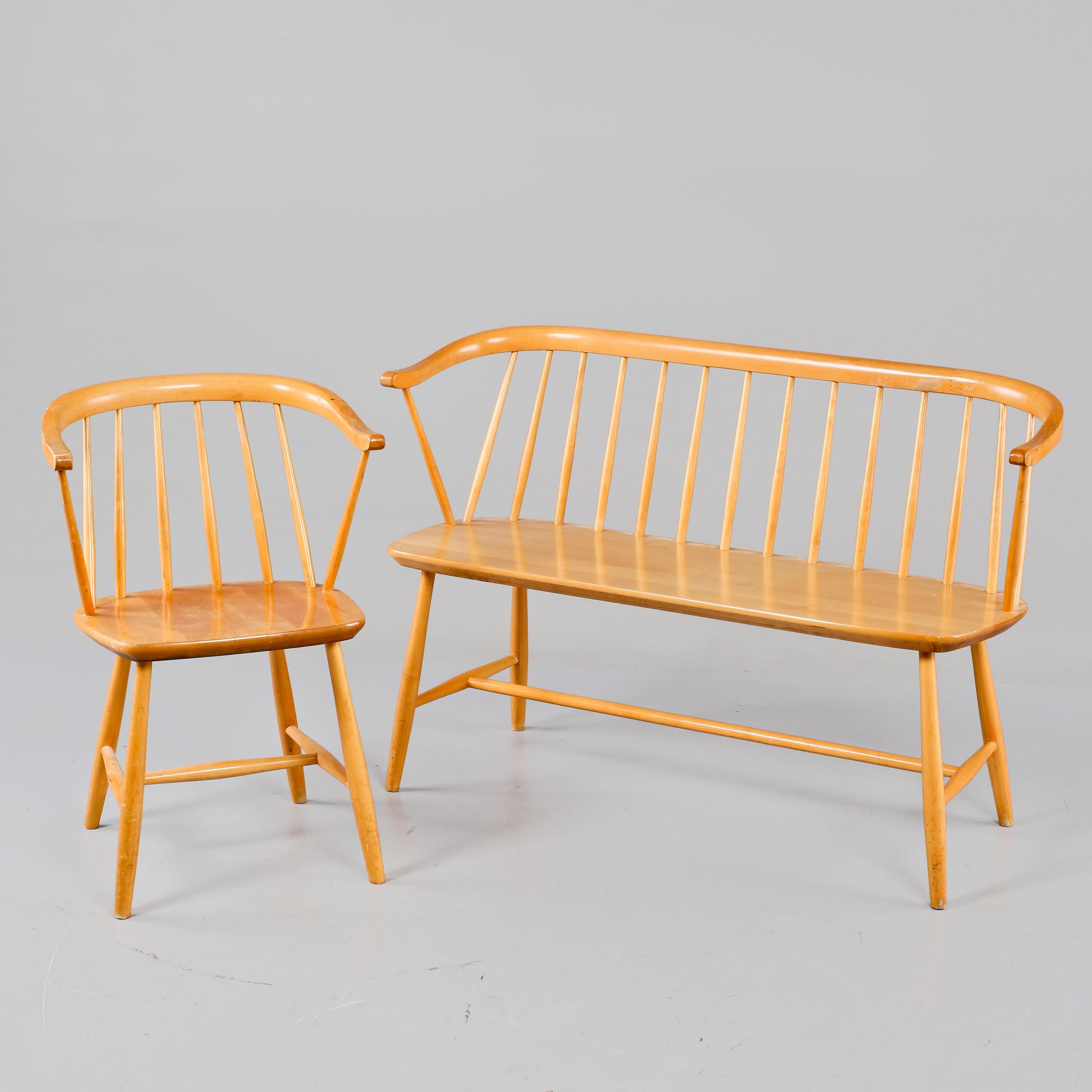 KARMSTOL SAMT SOFFA, Nesto, 1950/1960-tal.