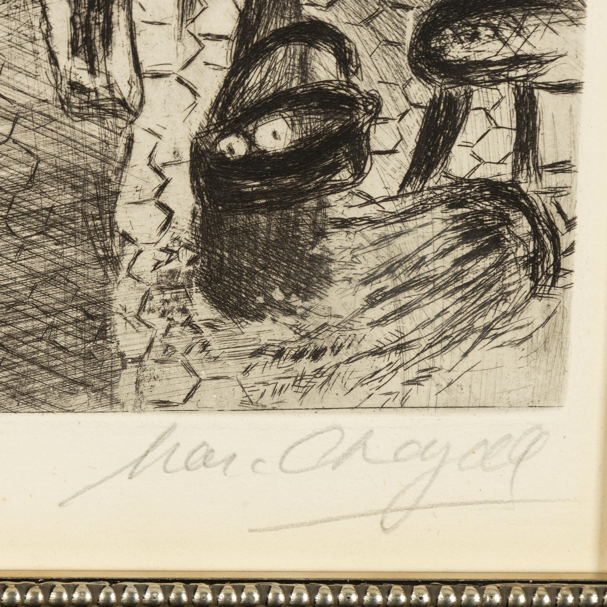 Marc Chagall, "The Villager and the Serpent" from "The Fables of La Fontaine".