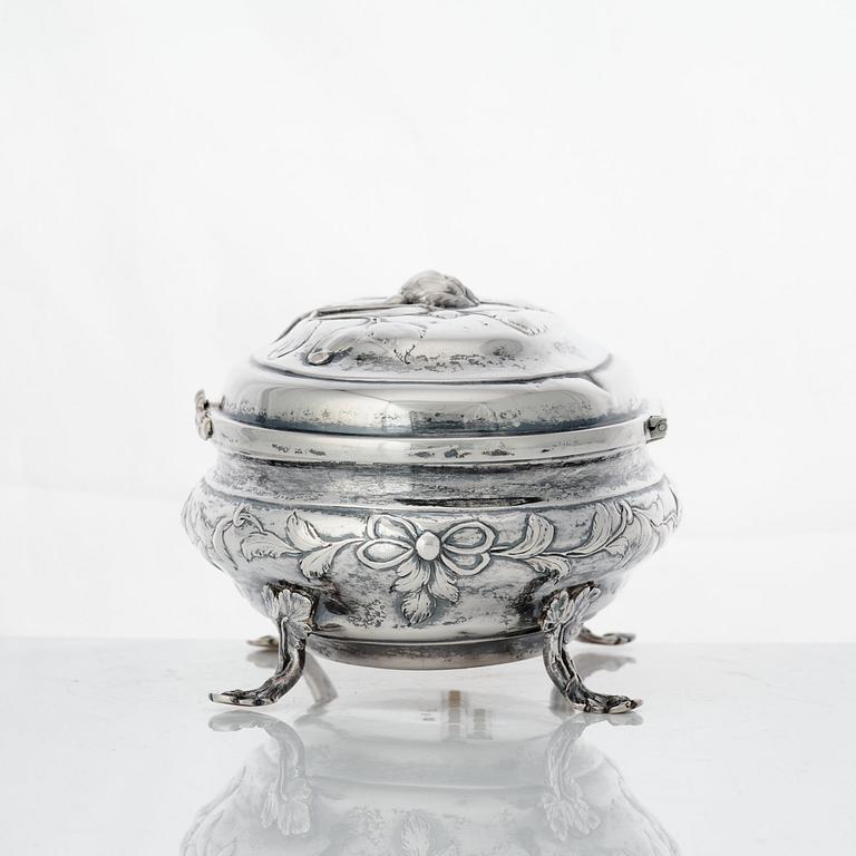 A Baltic Rococo silver casket, mark of Friedrich Bernhard Alberts, Riga 1763-1778.