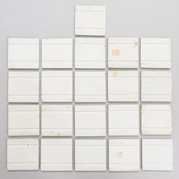 Hilkka-Liisa Ahola, a 21-piece set of ceramic 'Sinikukka tiles from the 1960s-70s.