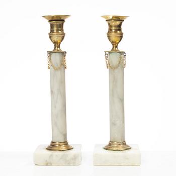 A pair of candelabra, late Gustavian, circa 1800.