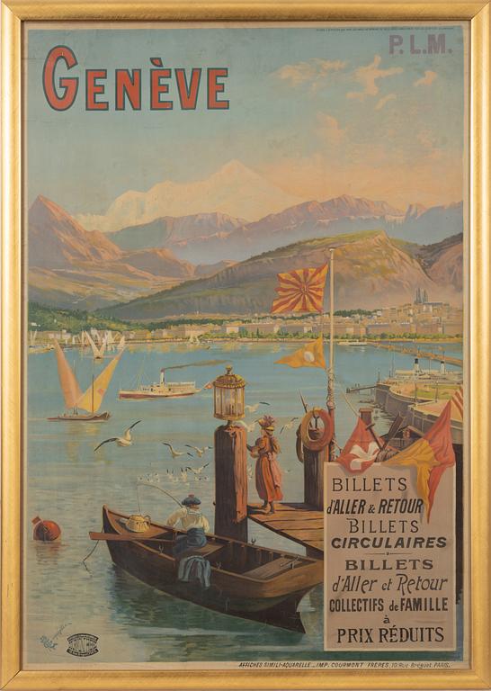 Henri Ganier Tanconville, litografisk affisch, Courmont Frères, Paris, Frankrike, cirka 1900.