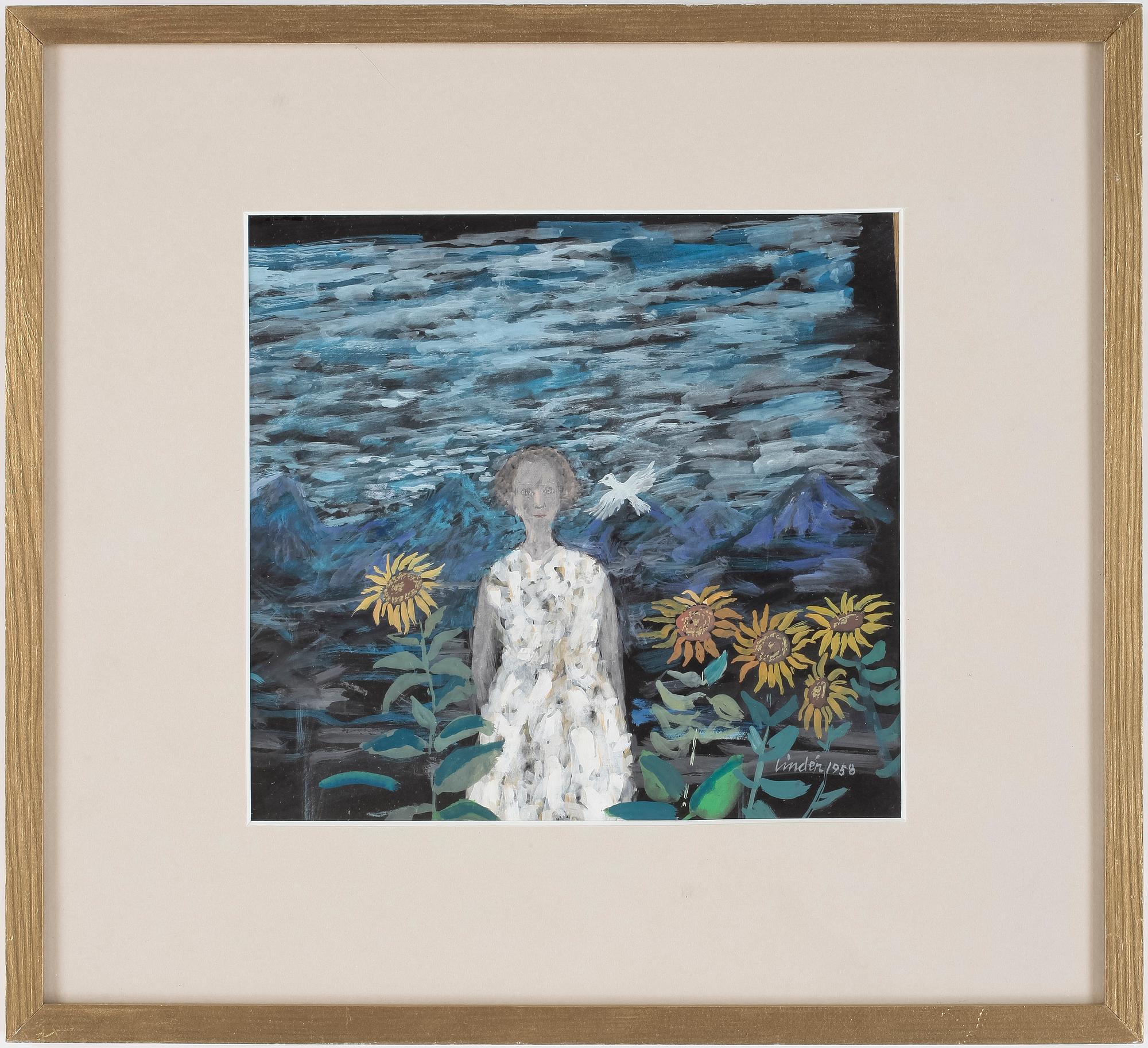 RAGNAR LINDÉN, gouache, sign Lindén o dat 1958.