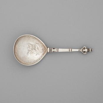 A Swedish 17th century silver spoon, unknown makers mark PB, Visby.