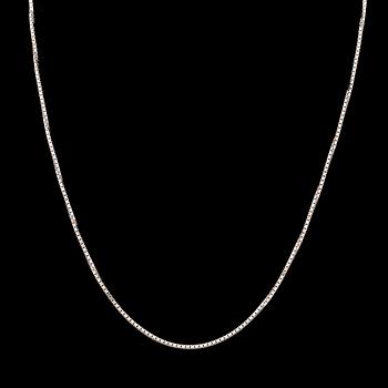 An 18K white gold venezia necklace.