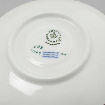 KAFFESERVIS, 26 delar, porslin, "Brun rose", Royal Copenhagen, 1900-talets andra hälft.