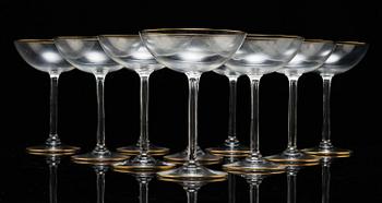 10 champagne glas.