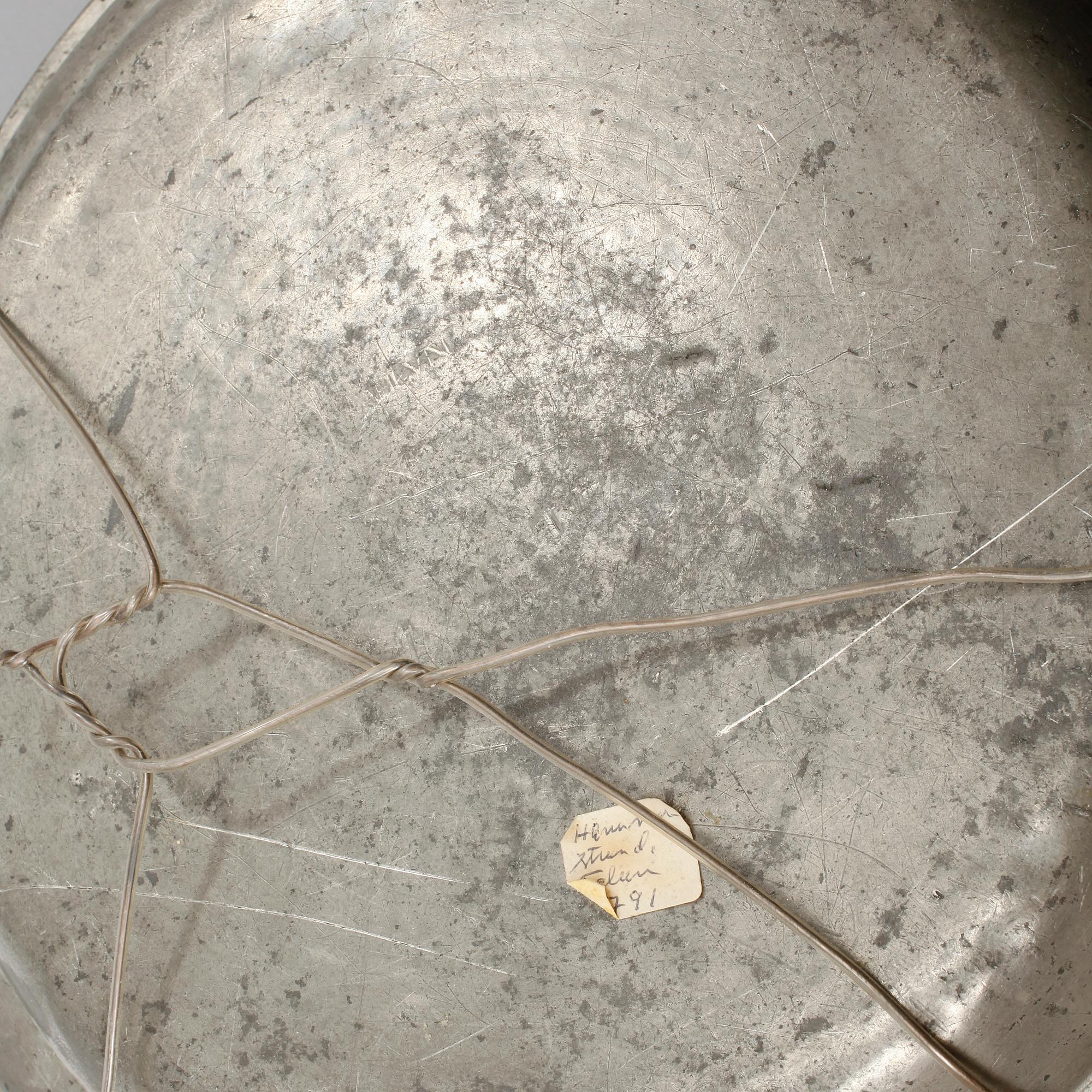 TALLRIKAR, tenn, 8 st, bl.a Erik Magnus Hammarstrand, Falun, 1700-talets slut/ 1800-talets början.