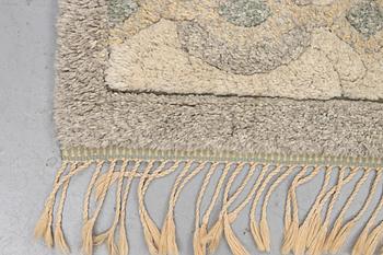Brita Grahn, a carpet, "Grå rundel", knotted pile in relief, ca 210 x 190 cm, signed Brita Grahn.