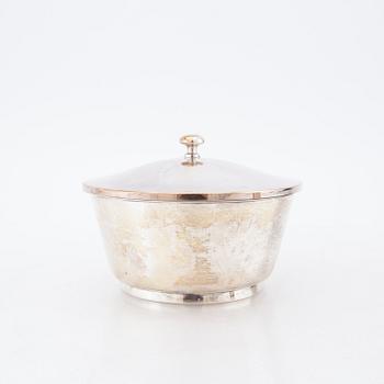 Eric Råström, skål med lock samt cigaretthållare silver Stockholm 1957/62.