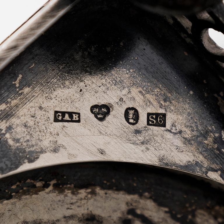 A lidded silver sugar bowl, GAB, Stockholm 1896.