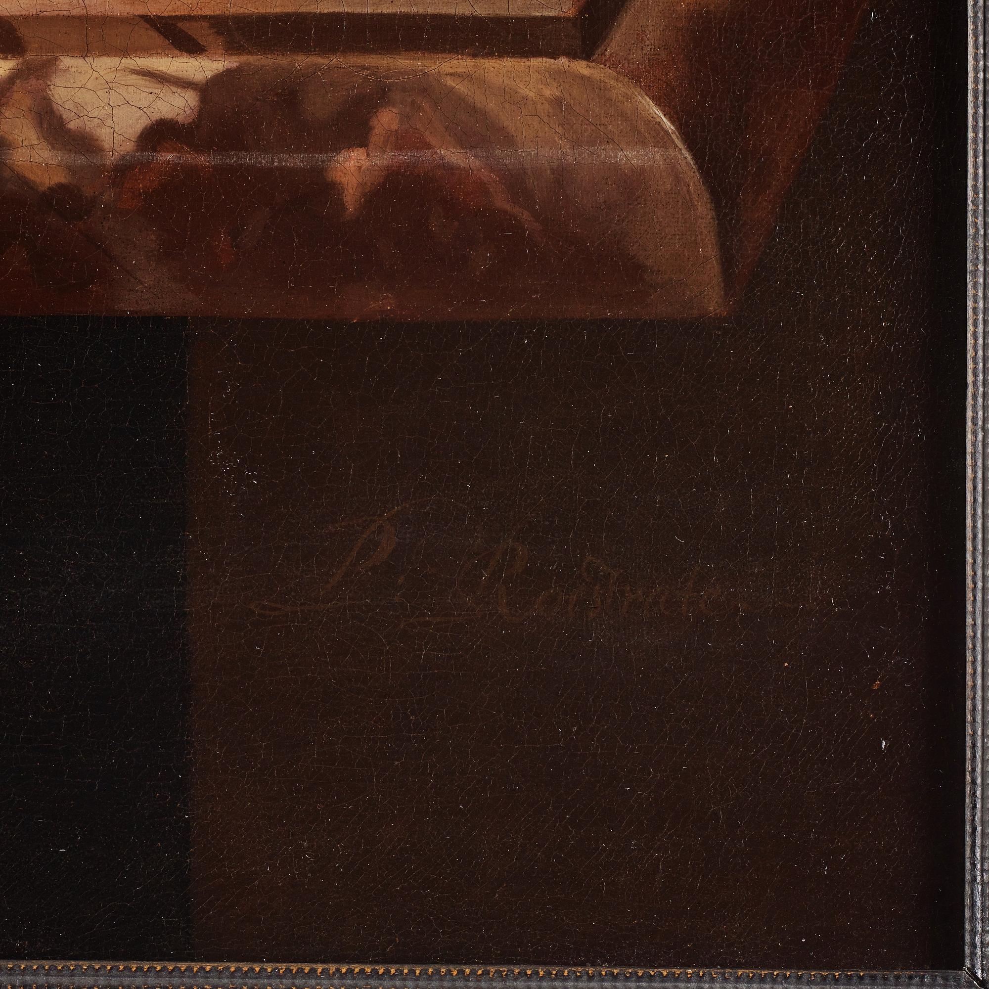 Pieter Gerritsz. van Roestraten, Still lite with objects of silver, fruits and a knife.