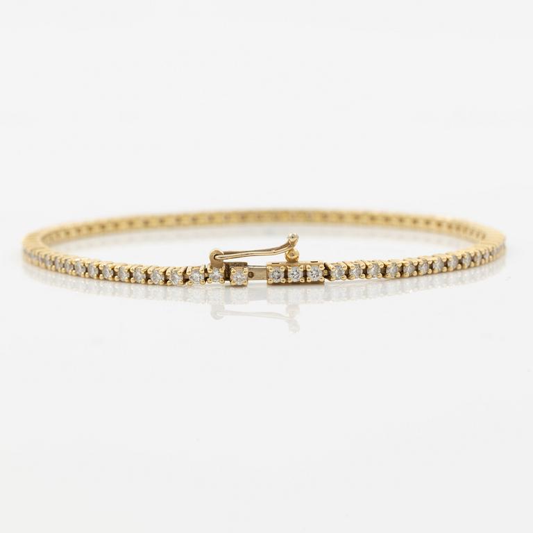Tennis bracelet, 18K gold with brilliant-cut diamonds, total approx. 1.54 ct.