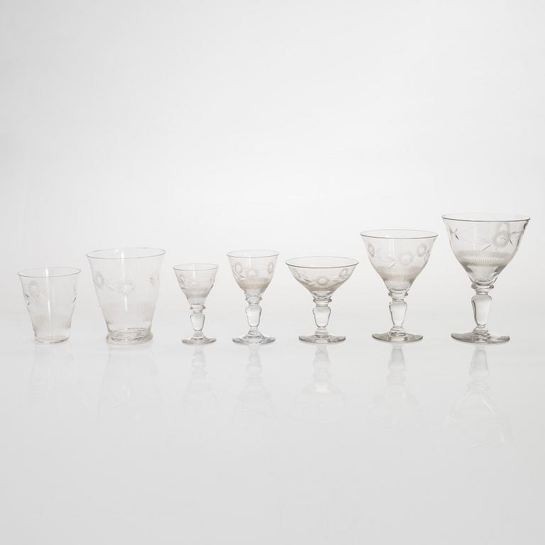 Henry Ericsson, a 49-piece set of glassware, model H.E. 206, Riihimäen Lasi.