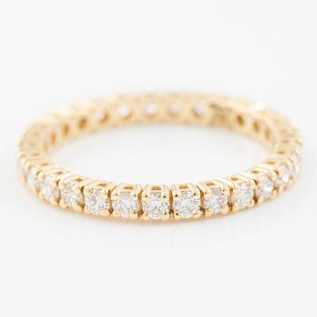 Ring, full eternity band, 18K gold set with brilliant-cut diamonds.