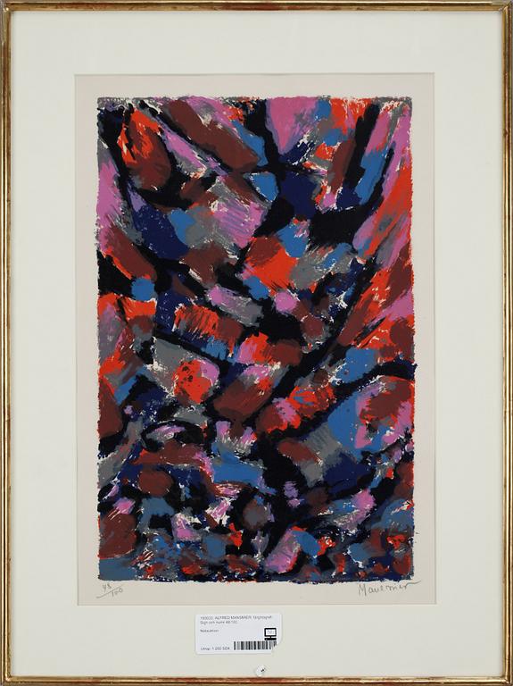 ALFRED MANESSIER, färglitografi. Sign och numr 48/100.