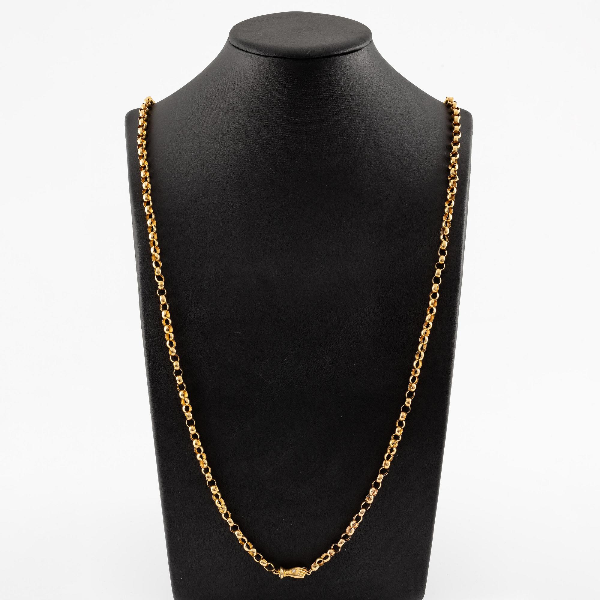 An 18K gold chain.