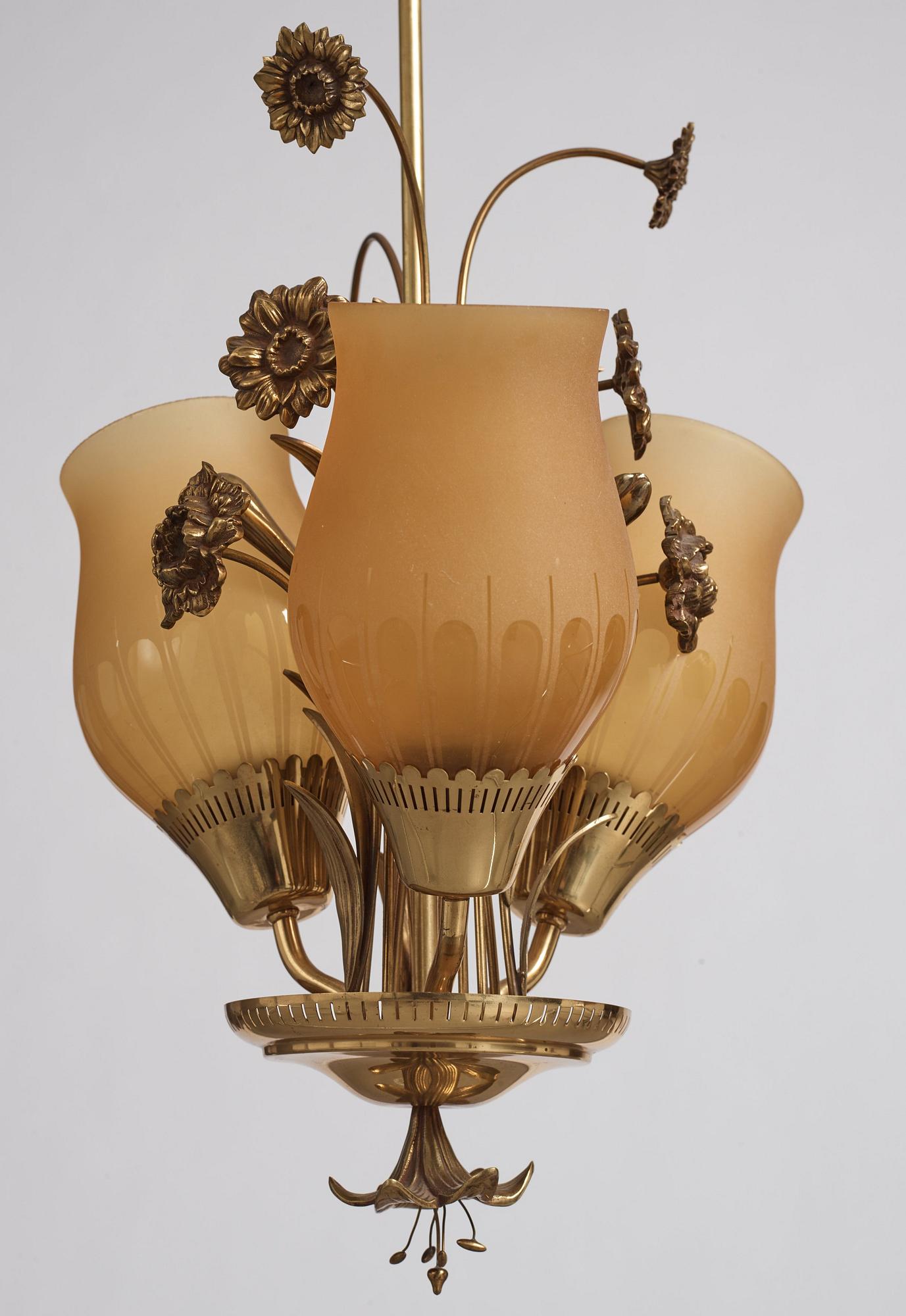 Bröderna Malmströms
metallvarufabrik., a pair of ceiling lamps, Swedish Modern, Malmö 1940's.