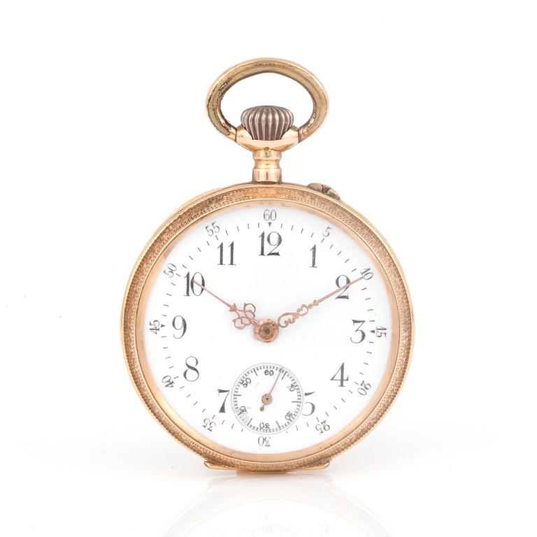 FICKUR, 14k guld, onkring sekelskiftet 1800/1900-tal. Vikt 27 g.
