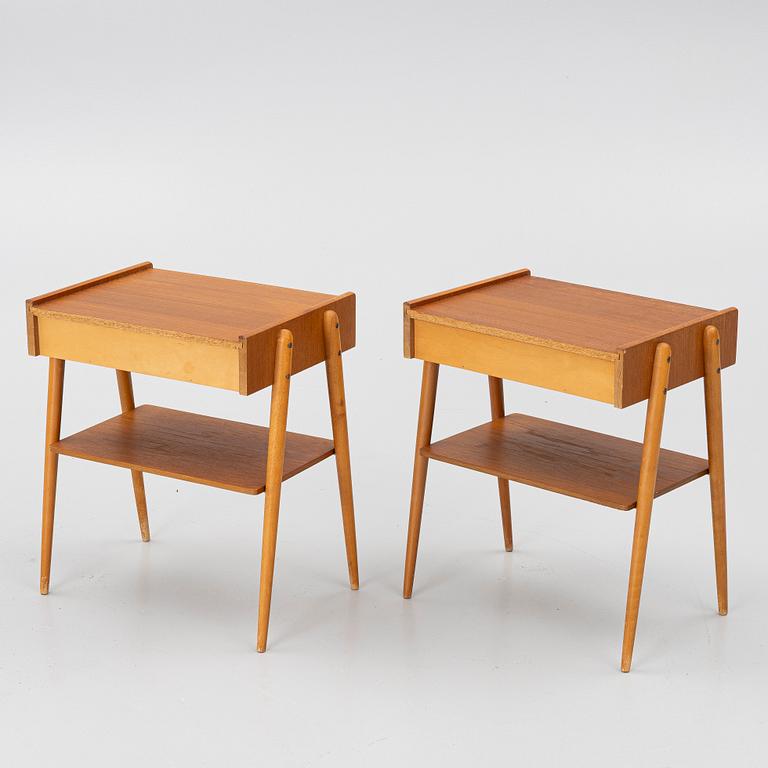 Bedside tables, a pair, 1960s.