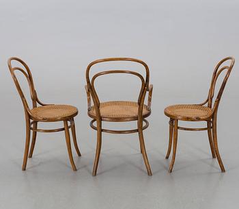 STOLAR 5 st samt KARMSTOL, Thonet, 1900-tal,