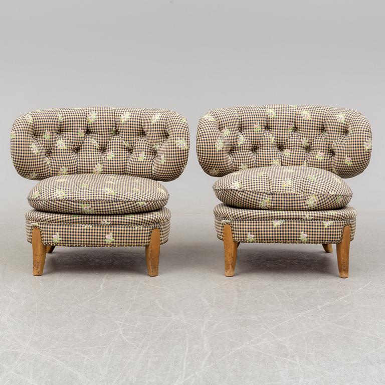 A pair of armchairs, designed by Otto Schultz, mid 20th century.