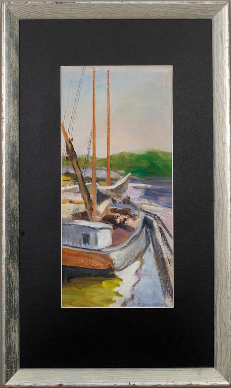 HUGO BACKMANSSON (FINLAND), olja på skiva, sign.