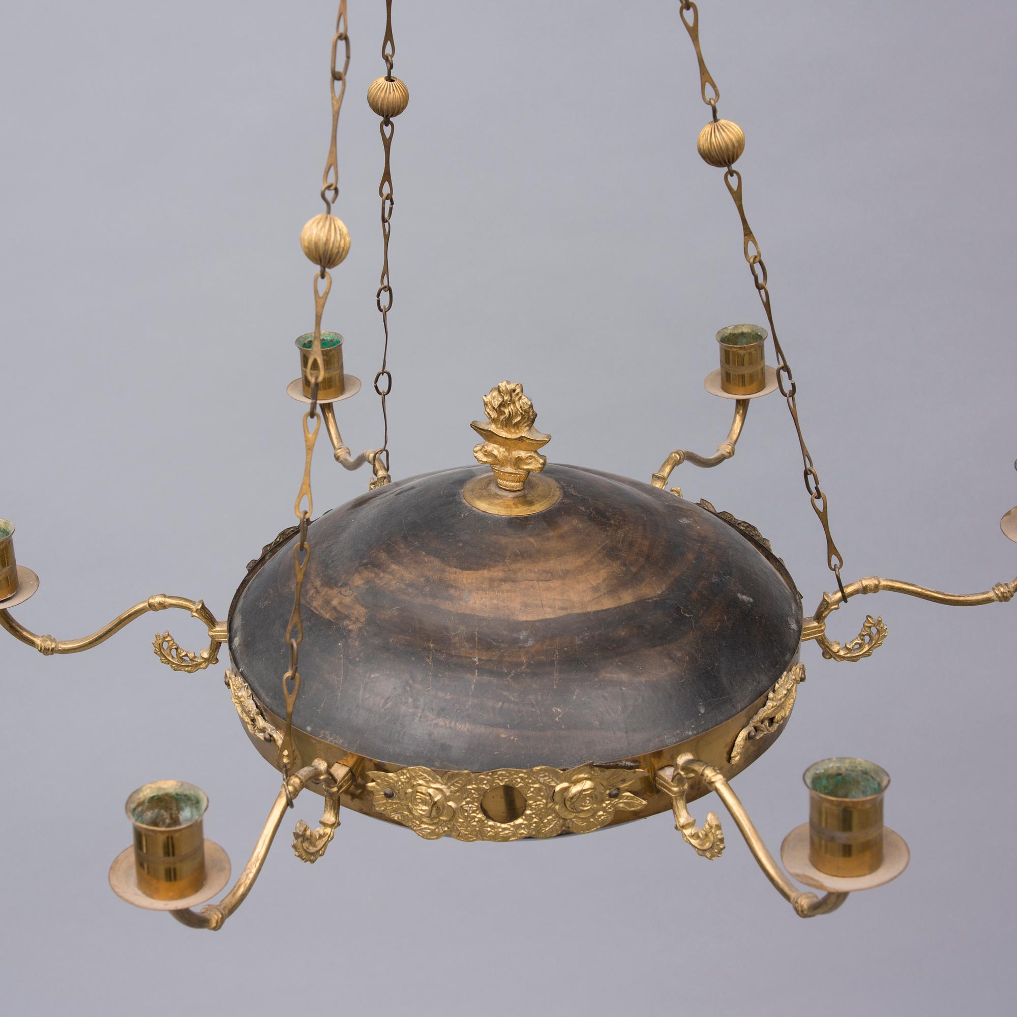 TAKAMPEL, empirstil, 1800-tal. Höjd 68 cm.