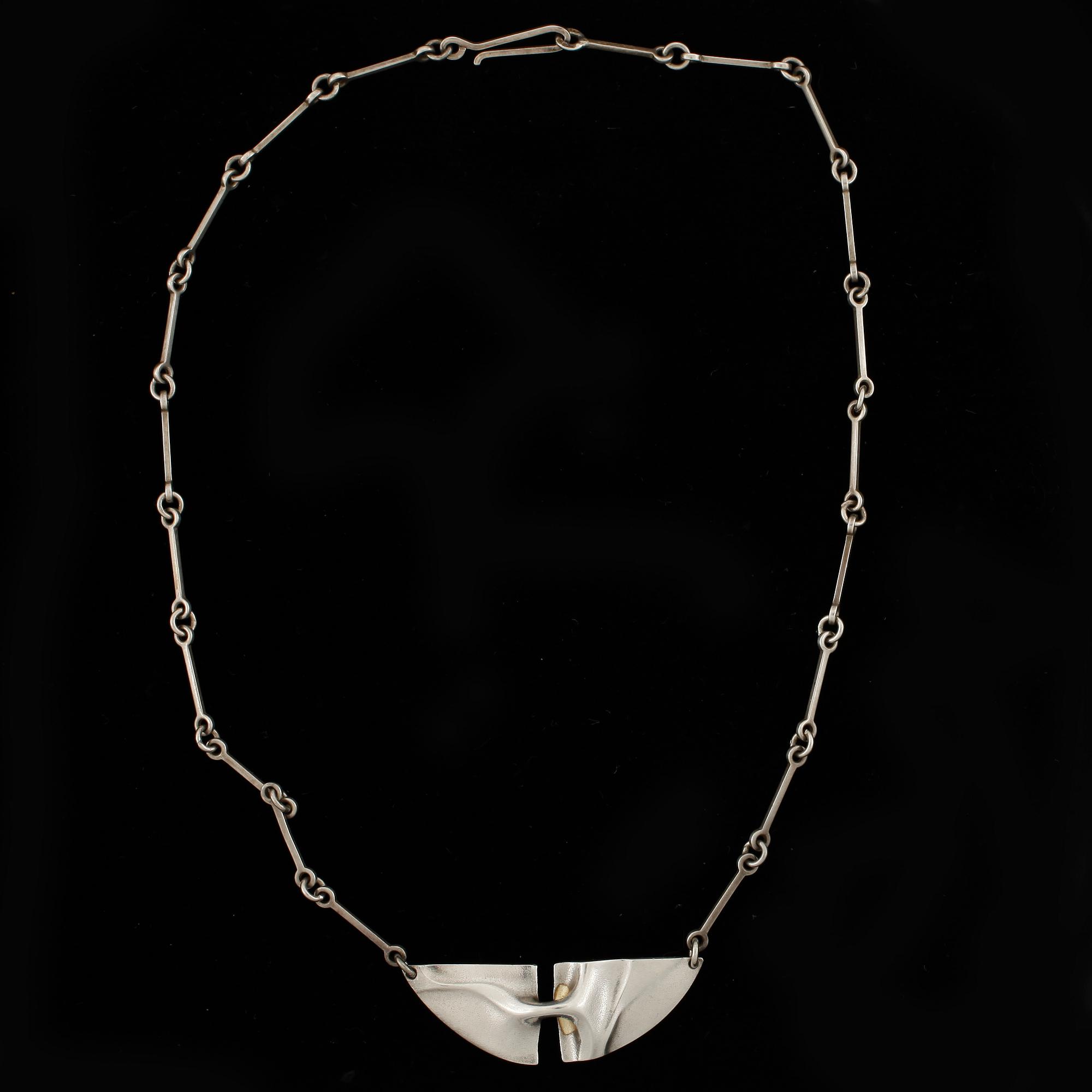 HÄNGSMYCKE samt RING, silver,  Björn Weckström, Lapponia, Finland, 1980-tal.