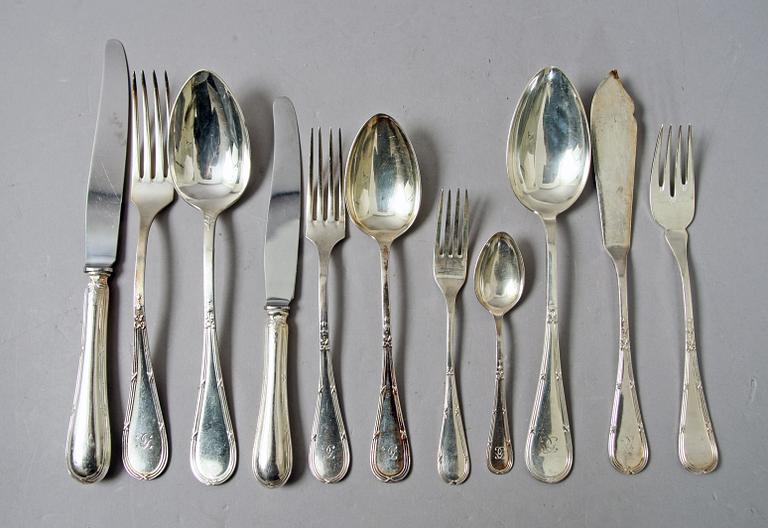 BESTICK, 134 delar, silver, "Rosen", bl a GAB och C.G. Hallberg.